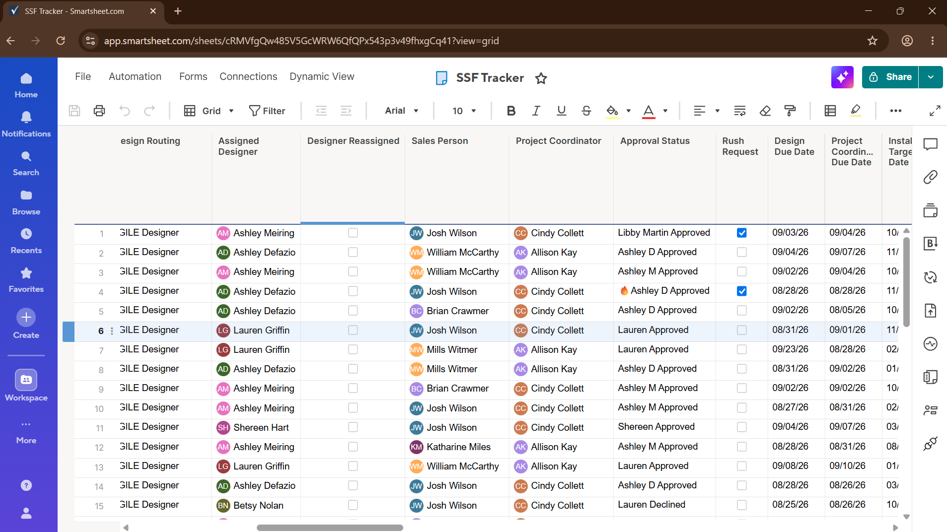 Smartsheet automation screenshot 1